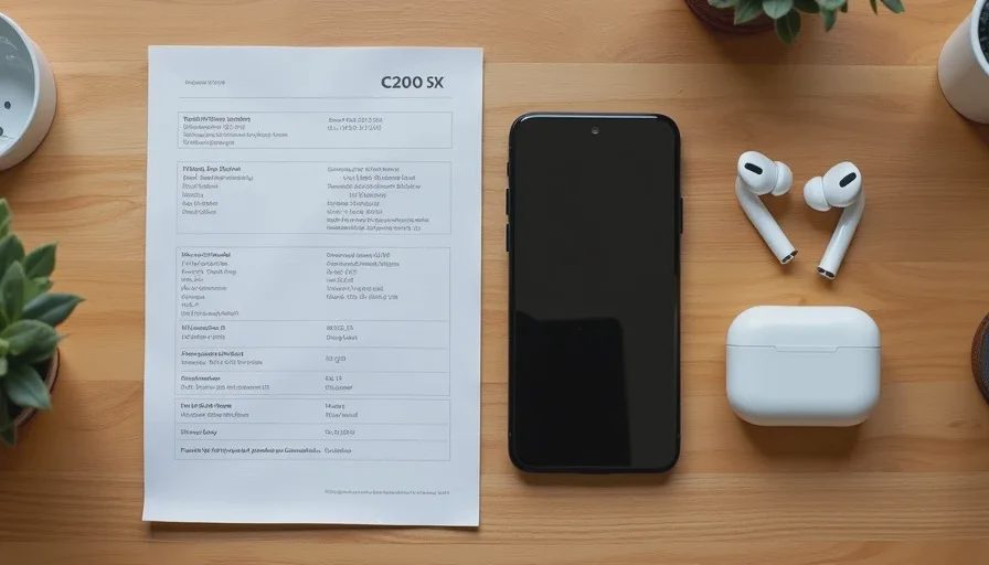 Spec sheet next to real everyday tech items on a desk, illustrating the gap between specs and daily use