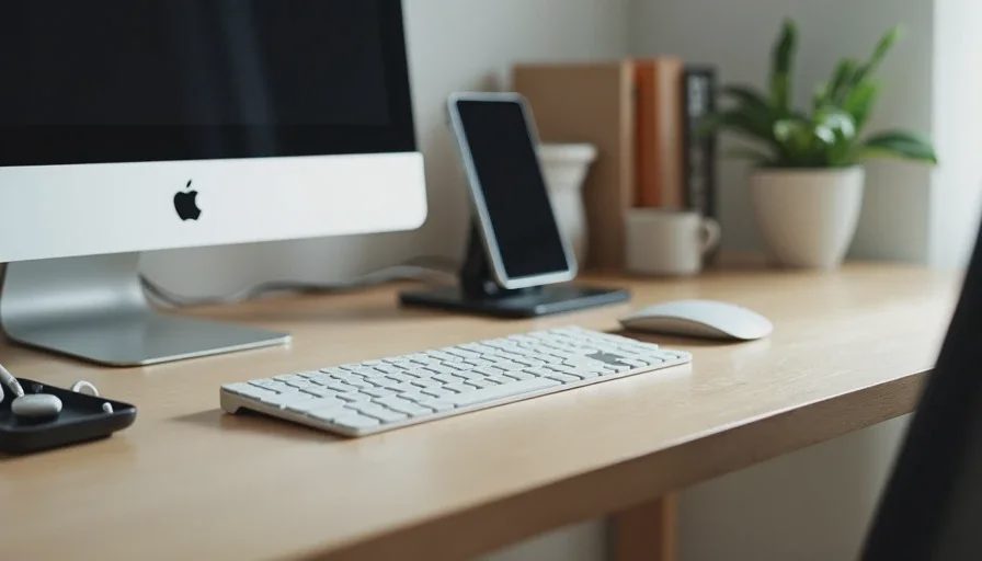 Calm desk after removing clutter and assigning homes.jpg