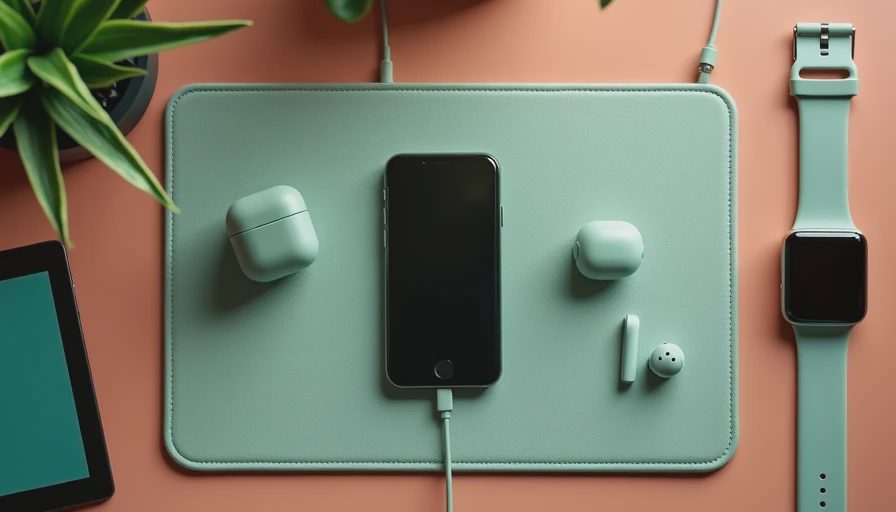 Illustration for charging mat for multiple devices